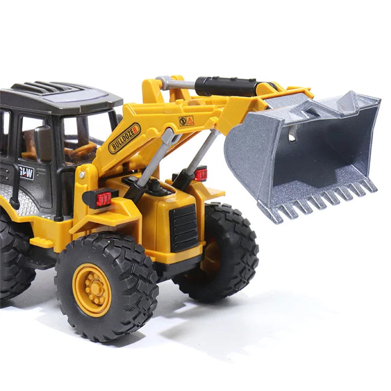 2 in 1 Toys for Boys Alloy Tractor Kids Excavator Bulldozer Miniature Truck Model Diecast Engineering Vehicle Children Gifts