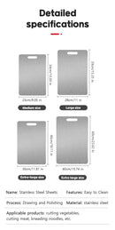 Stainless Steel Thickened Cutting Board Antibacterial Mildew-proof Kneading Dough Board Kitchen Fruit vegetable Cutting Board