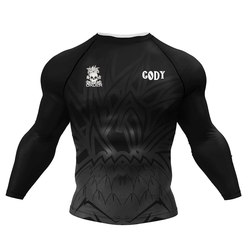 Custom Hot Sale Cody Lundin Wrestling BJJ Jiu Jitsu Rash Guard For Men 3D Sublimation Tattoo Tight Long Sleeve kickBoxing Jersey