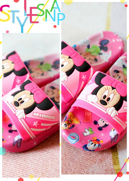 Nuevas sandalias de verano para niños, con dibujos de Minnie, zapatos de suela suave para niños y niñas, zapatillas antideslizantes, aptas para todas las estaciones.