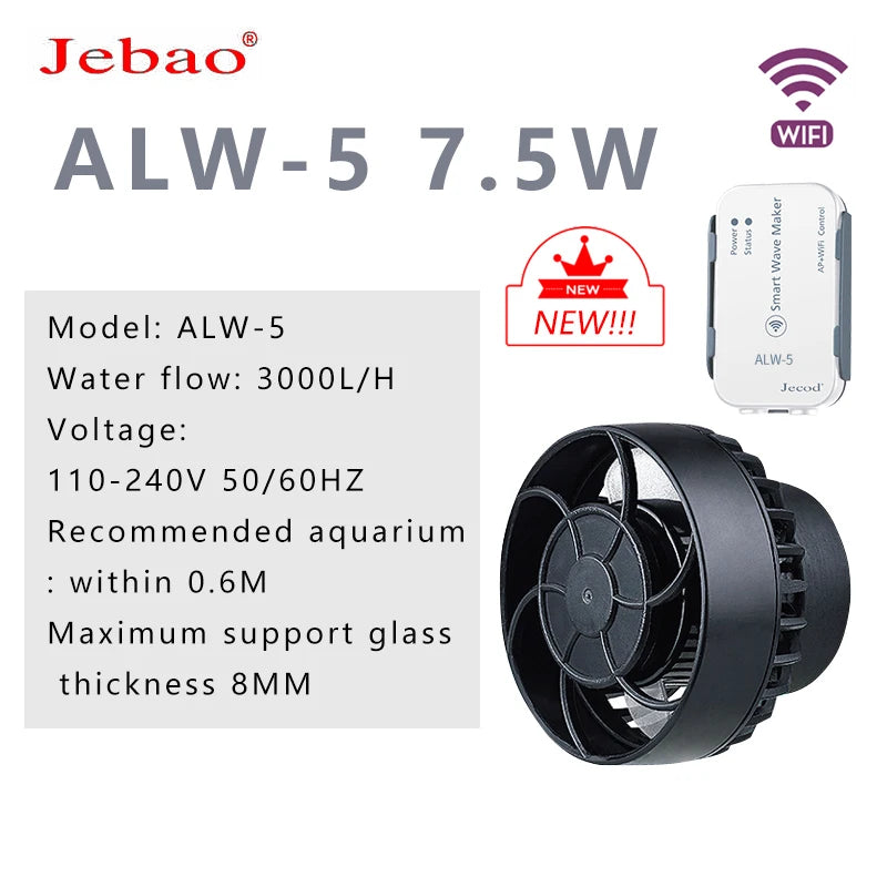 New Jebao Marine Aquarium Wireless Wave Maker MLW-5 SLW SW ALW Wave Pump with WiFi LCD Display Controller wave pump Coral