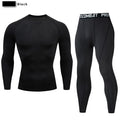 Traje deportivo de compresión para hombre, conjunto deportivo ajustado de yoga, entrenamiento en gimnasio, jogging, ropa deportiva MMA, pantalones de entrenamiento, traje deportivo (2 piezas) 