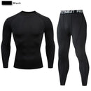 Traje deportivo de compresión para hombre, conjunto deportivo ajustado de yoga, entrenamiento en gimnasio, jogging, ropa deportiva MMA, pantalones de entrenamiento, traje deportivo (2 piezas) 