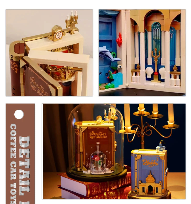 Dream Princess 3D Storybook Building Blocks Books Anime Film MOC Bricks Toys Cute Fairy Tales Model Children Girl Birthday Gifts