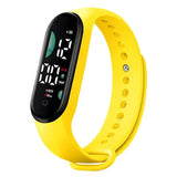 Relógio de pulso digital LED eletrônico feminino, relógio esportivo impermeável, pulseira simples de silicone, relógio casual, moda