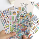 8pcs Pencils Erasers Pens Clips Stationery Themed Stickers Handbook DIY Notebooks Dairy Pens Students' Back-to-School Gifts