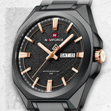 New Style NAVIFORCE Men's Wrist Watch 3ATM Waterproof Stainless Steel Band Luminous Pointer Display Luxury Boys Watches Gifts