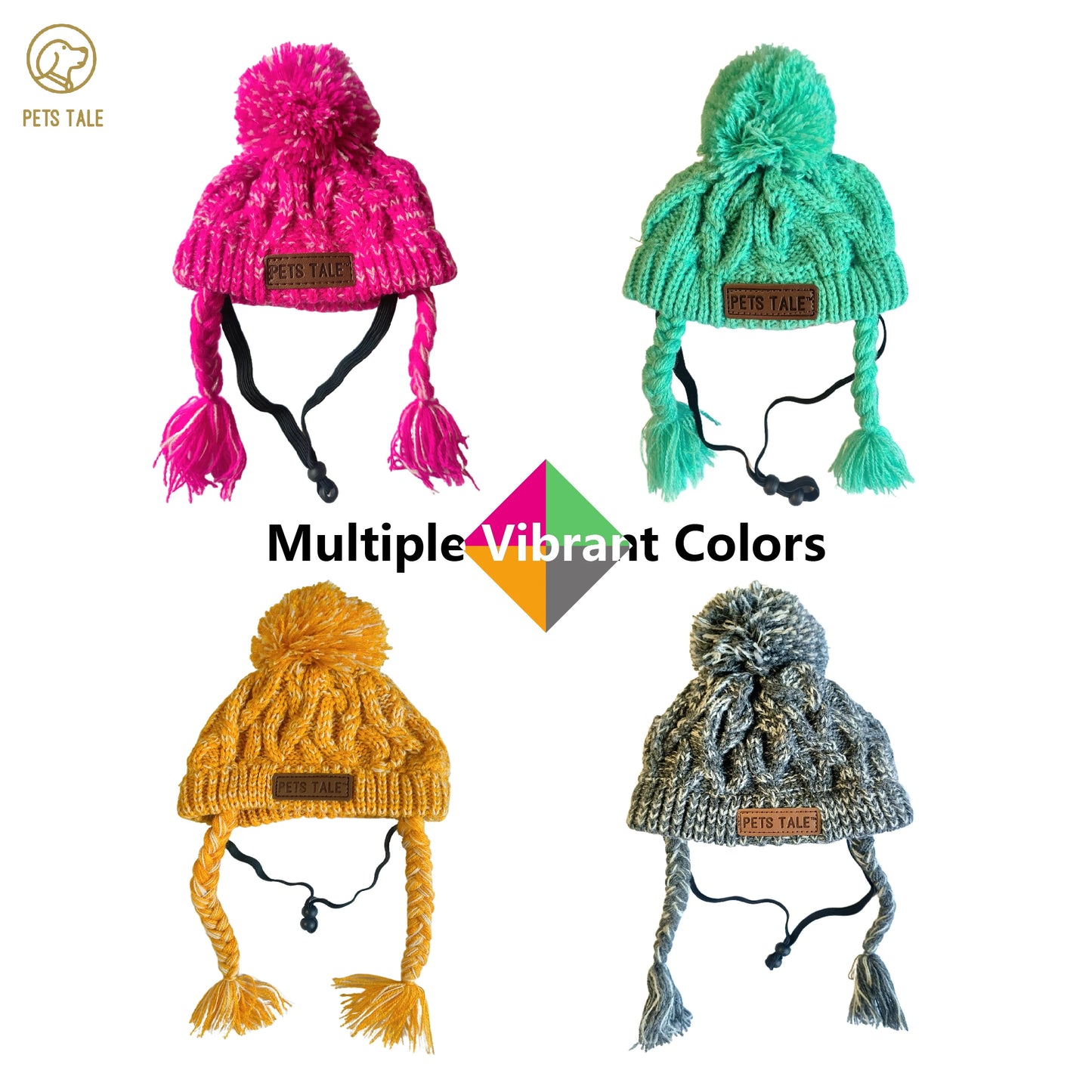 Gorros suaves de invierno para perros, gorro de punto cálido para perros, gorro de punto resistente al viento para perros