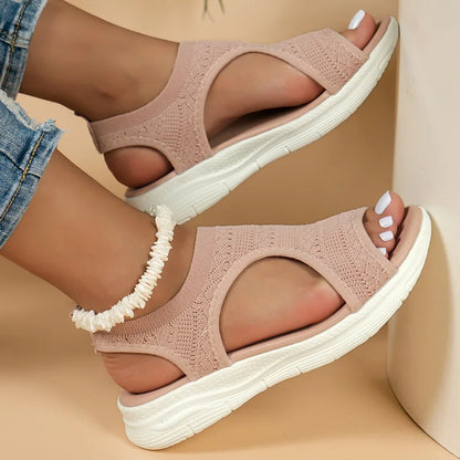Zapatos de mujer Verano 2024 Sandalias deportivas casuales y cómodas Sandalias de cuña de playa para mujer Sandalias de plataforma para mujer Sandalias romanas Tallas grandes