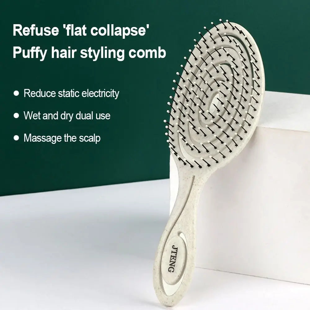 Peine de masaje elástico, peine para cabello enredado, cepillo desenredante, cepillos para cabello rizado húmedo, peine de barbero, herramientas de peluquería