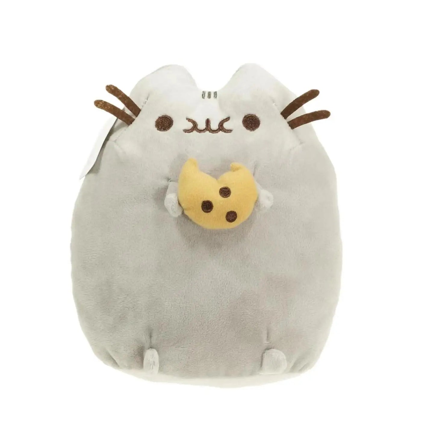 Peluche de gato de imitación de 15 cm, suave, color blanco y gris, ideal como regalo de cumpleaños para niñas y mascotas.
