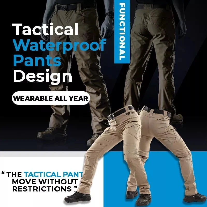 Tactical Waterproof Pants SWAT Combat Army Trousers Many Pockets Waterproof Wear Resistant Casual Cargo Pants Men 2022