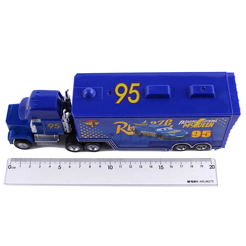 Disney Pixar Cars 2 3 Toys Lightning McQueen Truck Jackson Storm Uncle Mack 1:55 Diecast lorry trailer Model Child kids Gift