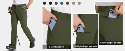 TACVASEN Waterproof Lightweight Hiking Pants Mens Ripstop Quick Dry Cargo Work Pant Outdoor Trekking Hard-wearing Trousers Male