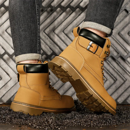 Latest 2023 Waterproof Men Leather Boots Steel Toe Cap Safety Work Shoes Anti Smashing Indestructible Construction Welding Boots