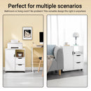 SoBuy FBT105-W printer table with 2 drawers and 1 door files wardrobe roll container office cart side trolley office container White