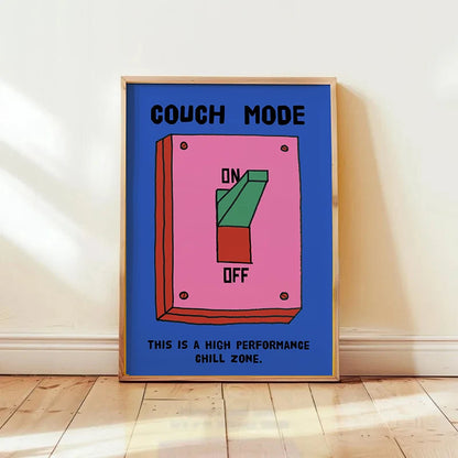 Cartoon Switch Poster Mental Health Poster Inspirational Quotes Positive Wall Decoration Colorful Retro Illustration - Frameless