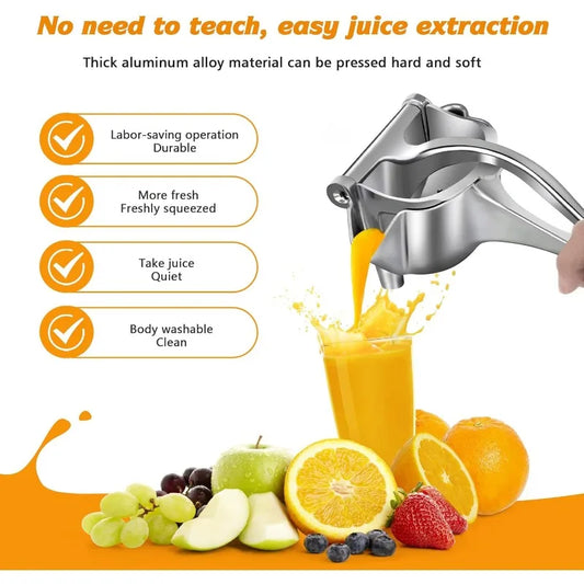 Exprimidor manual de frutas, extractor de cítricos desmontable y resistente, fabricado en aleación de metal de primera calidad.