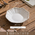 Elegant Classical Plate French Retro Ceramic Dishes Home Plate Rice Bowl Party Tableware Set White Lace Embossed Dinner Plate