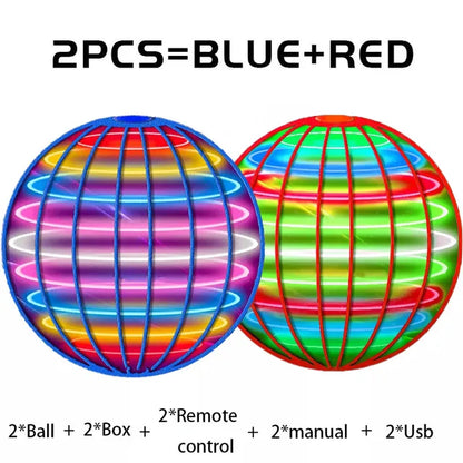 Bola voladora mágica Boomerang Flyorb con luces LED, dron flotante, nuevo orbe, spinner volador, juguetes antiestrés, regalo para niños 