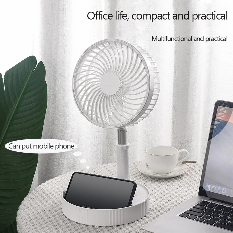Portable Fan USB Rechargeable Folding Telescopic Floor Standing Fan Remote control Mini Fans Outdoor Camping Cooling fan home