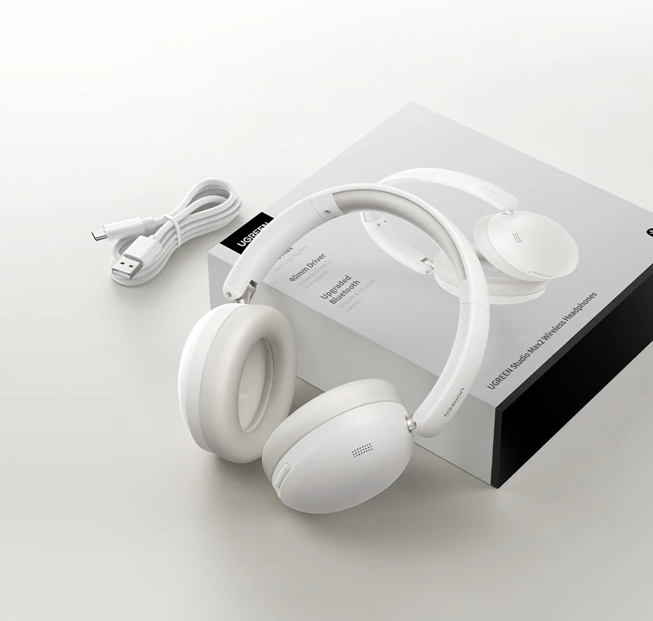 UGREEN Wireless Bluetooth Headphones, 80H Playtime, HiFi Stereo Over-Ear Headphones with Microphone, Bluetooth 5.4