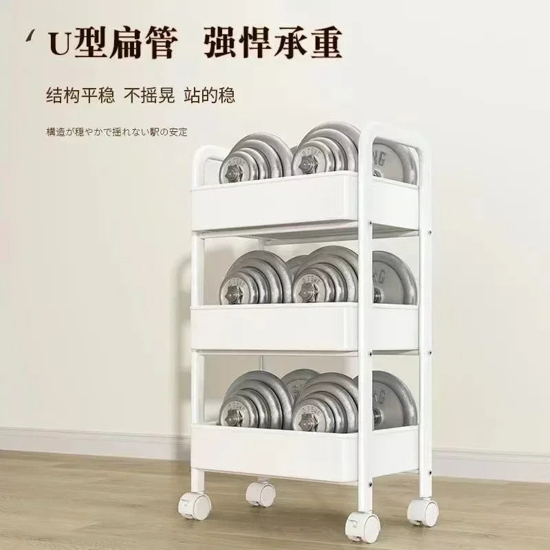 Multi-Layer Trolley Rack Kitchen Floor Bedroom Baby Snacks Mobile Bathroom Bathroom Storage Rack