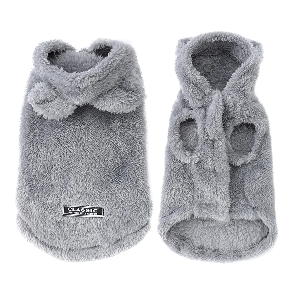 Winter Pet Puppy Hoodie Sweater For Small Medium Dogs Cats Warm Fleece Dog Clothes Coat Yorkshire Chihuahua Jacket Pug Costume