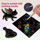 100 piezas de papel para raspar en caja con papel para raspar colorido pintado a mano, el más vendido de Amazon
