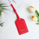 Customized Letters Smooth PU Leather Classic Ultra-Thin Travel Aviation Luggage Tag Signature Luggage Label