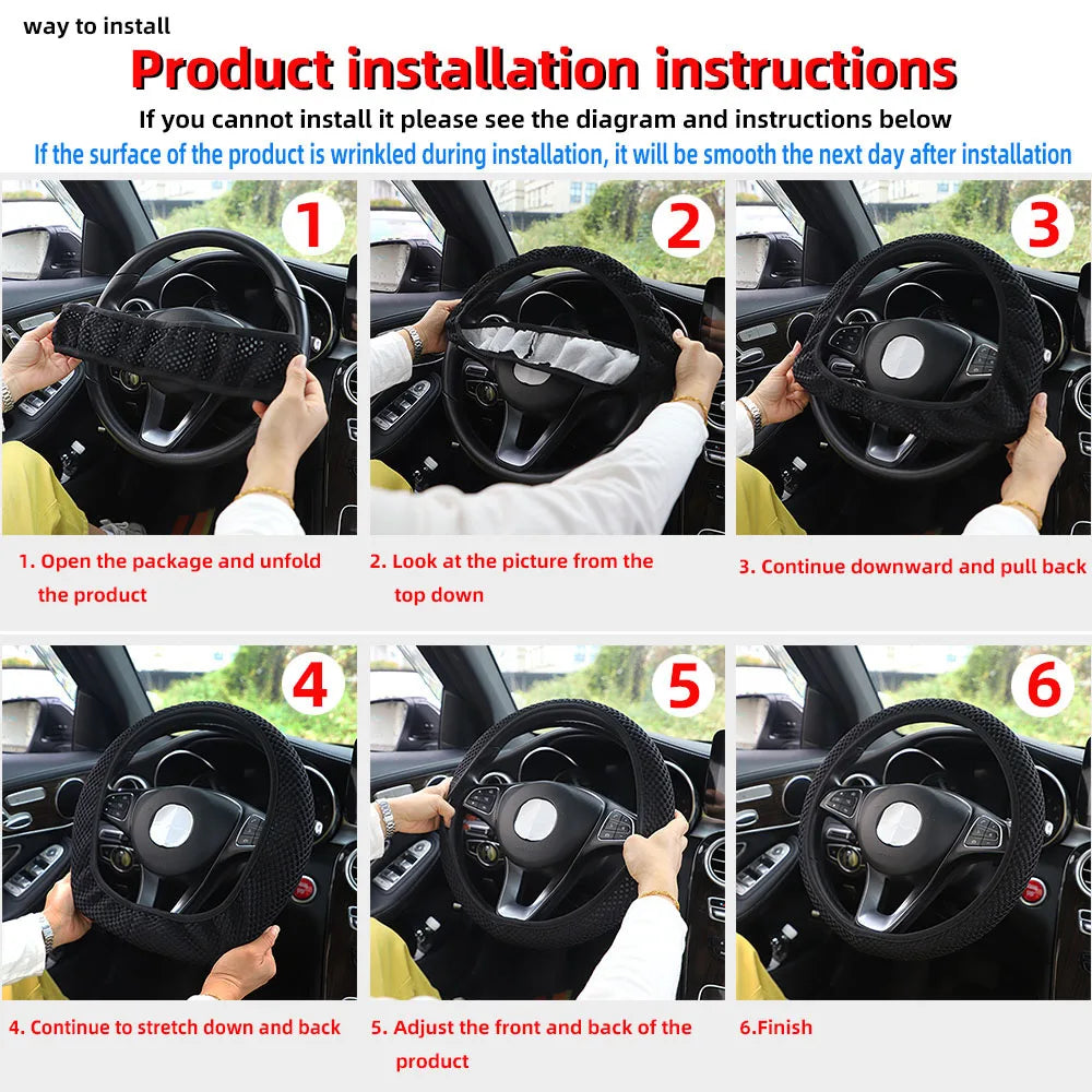 1 linen breathable fabric Bohemian style automotive supplies without inner ring steering wheel cover fits 14.5-15 inches