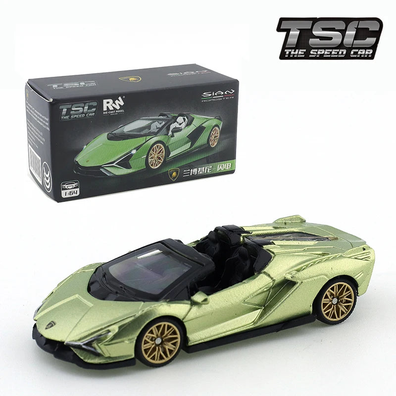 TSC 1/64 Lamborghini Lightning Convertible Edition Car Alloy Motor Vehicle Diecast Metal Model Kids Xmas Gift Toys for Boys