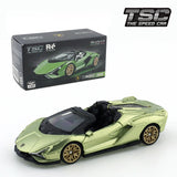 TSC 1/64 Lamborghini Lightning Convertible Edition Car Alloy Motor Vehicle Diecast Metal Model Kids Xmas Gift Toys for Boys