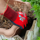 1 par de luvas de jardinagem para mulheres e homens, luvas de jardim revestidas de nitrilo, protegem contra cortes e sujeira, nylon elástico respirável