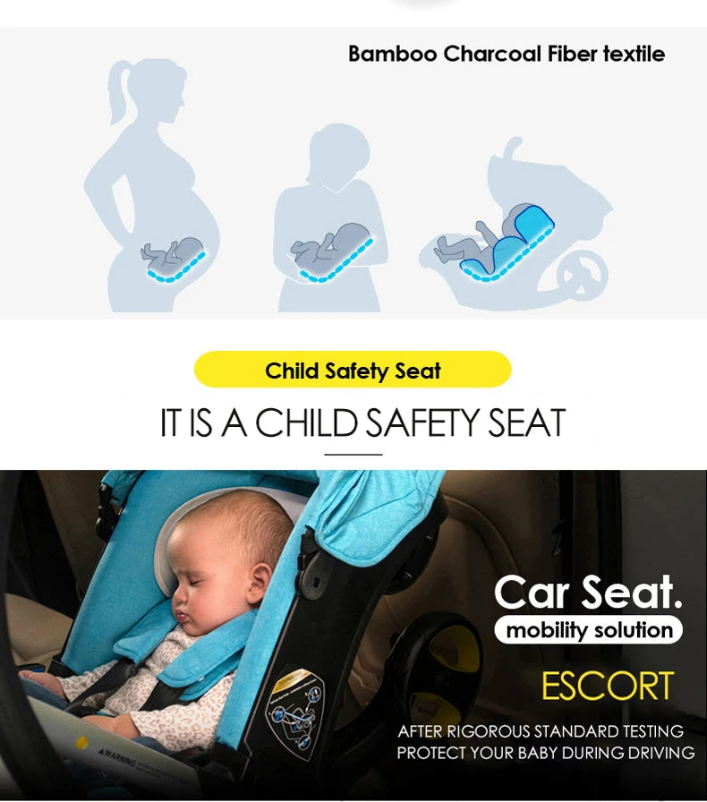 Cochecito de bebé compacto 4 en 1, asiento de coche, cochecito ligero 3 en 1, sistema de viaje todo en uno para recién nacidos, cochecito Doona
