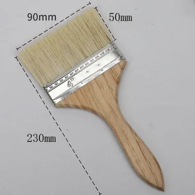 BBQ Brush Pig Hair Paint Brush Wooden Handle 1/2/3/4 Inch Soft Hair Painting Brushes for Wall and Furniture Paint Tool Set