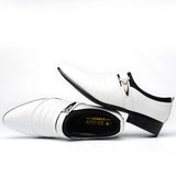 Classic Men Dress Shoes Slip on Black Leather Shoes for Men Plus Size Point Toe Business Casual Men Formal Shoes for Wedding