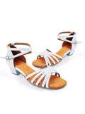 Girls Satin Latin Shoes Low Heel Ballroom Dance Shoes Adult Tango Salsa Shoes for Practice Toddler Latin Dance Shoes Performance