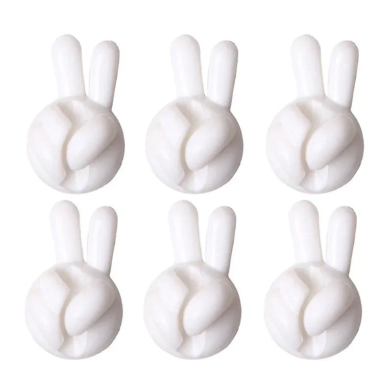 Finger Shape Cable Clips Holder Cute Charging Cord Management Home Office Car Desk Tidy Self-Adhesive Cable Winder Organizer