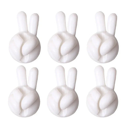 Finger Shape Cable Clips Holder Cute Charging Cord Management Home Office Car Desk Tidy Self-Adhesive Cable Winder Organizer