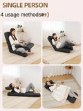 4in1 Adjustable Chaise Lounge Sofa, Floor Lazy Sofa Bed, 15-Position Folding Padded Lounger Bed with Pillow Chaise Couch