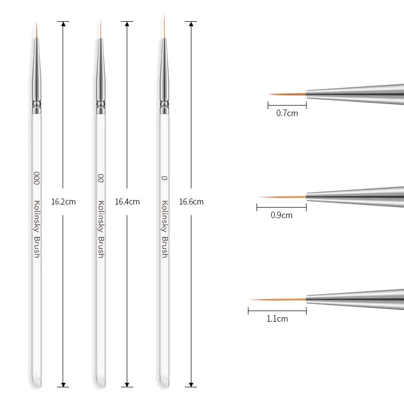 French Stripe Nail Art Liner Brushes Set Manicure Drawing Painting Pen Manicure Nails Line Painting Pen Nail Art Supplies