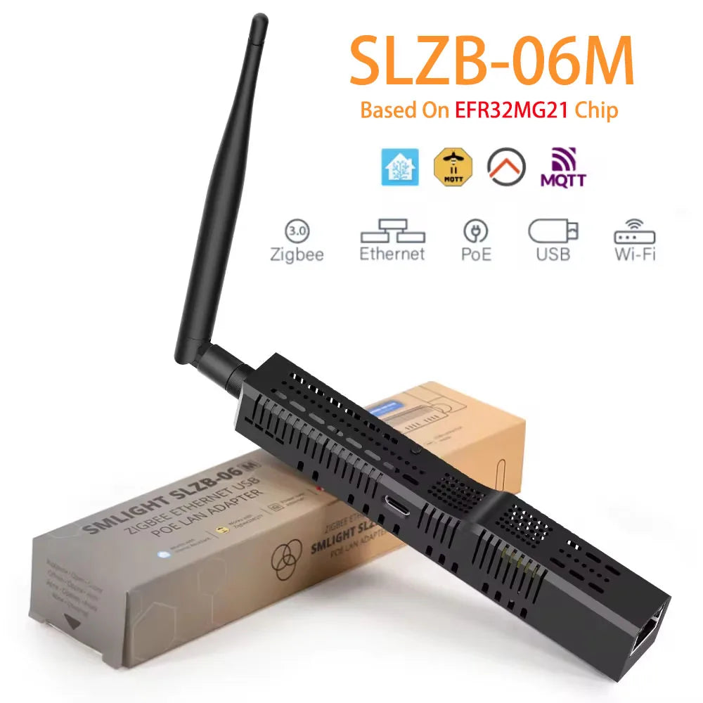 SMLIGHT SLZB-06/M/P7 Zigbee 3.0 to Ethernet,USB,and WiFi gateway coordinator with PoE,works with Zigbee2MQTT,Home Assistant,ZHA