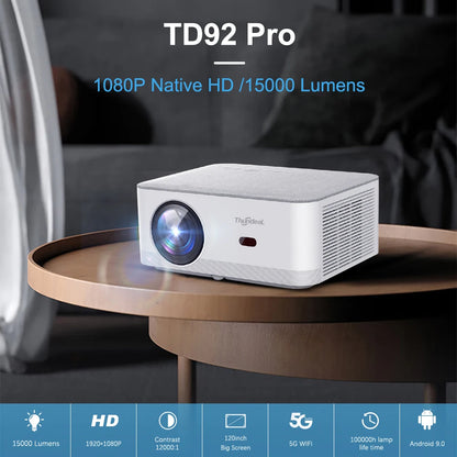ThundeaL TD92Pro Mini Projector Full HD 1080P Projetor 5G WiFi Android 4K Video TD92 Pro Portable Beamer 3D Movie Home Theater