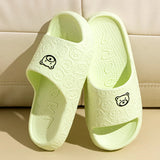 Summer Children Slippers Indoor Cute Bear Print Anti-Slip Soft Sole Exquisite Parent-Child Shoes Home Comfy Leisure Shoes