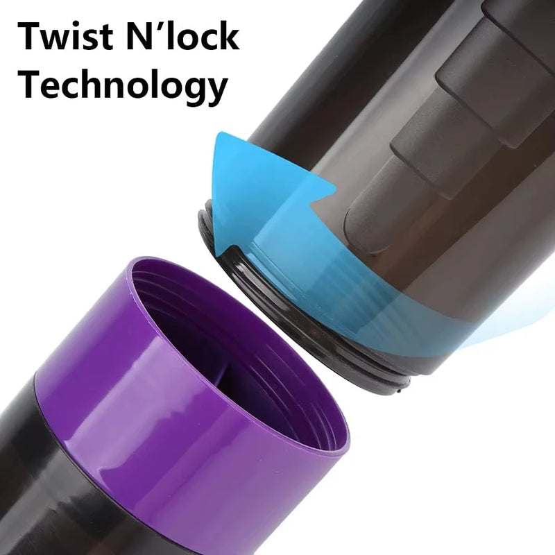 3 Layers Protein Shaker Bottles with Mix Ball Leak Proof Water Bottle for Protein Mixes with Powder Storage and Pill Organizer