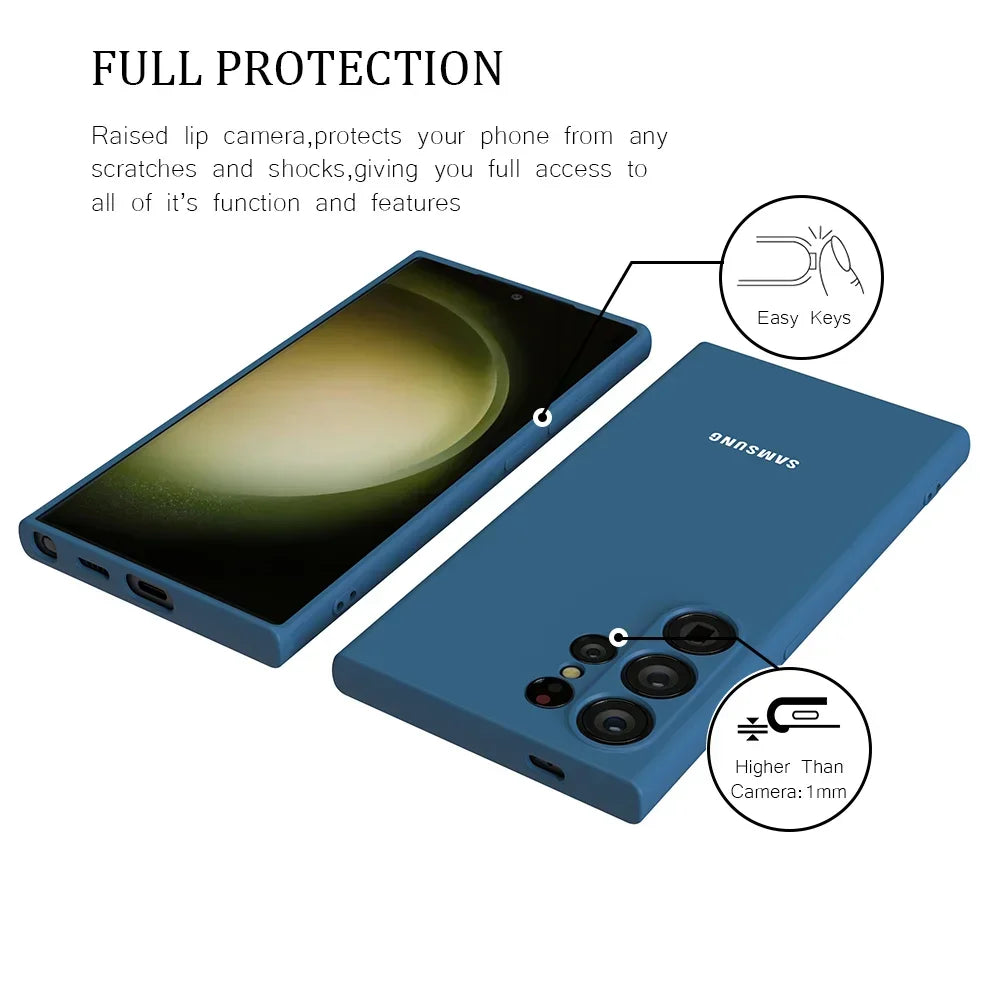 For Samsung Galaxy S24Ultra S24Plus S24 S23 S22 S21 S20 Ultra Plus Case  S23FE S21FE S20FE Liquid Silicone Phone Back Cover