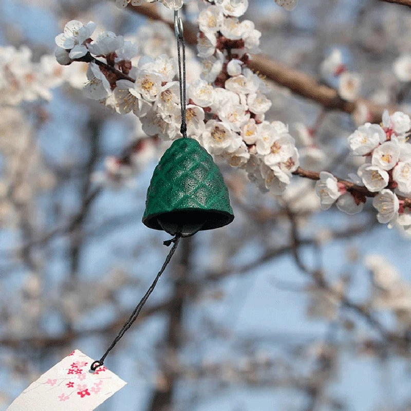 Japanese Wind Chimes Cast Iron Feng Shui Wind Bells Good Luck Hanging Pendant Indoor Outdoor Temple Home Garden Decoration