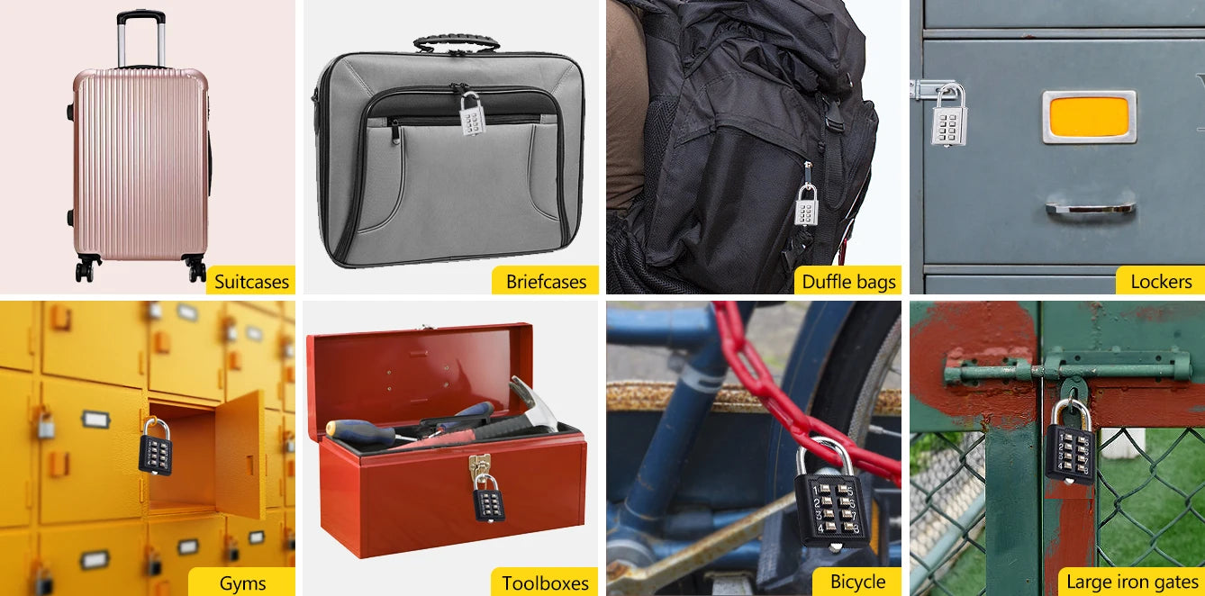 8-Digit Combination Outdoor Button Waterproof Fixed Random Code Padlock Zinc Alloy Luggage Travel Smart Lock With Key Anti-Theft