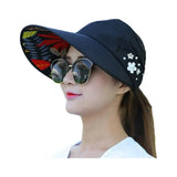 Fashion Women's Ladies Summer Vacation Wide Brim Foldable Sun Hat Anti-UV Beach Visor Caps Casual Hats